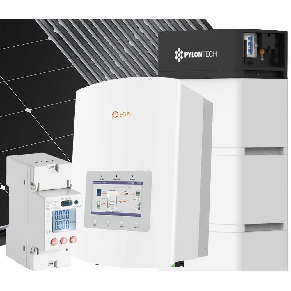 6kW 6880W Single Phase On-Grid PV kit Solis Inverter with Backup + Pylontech 10.65 Battery