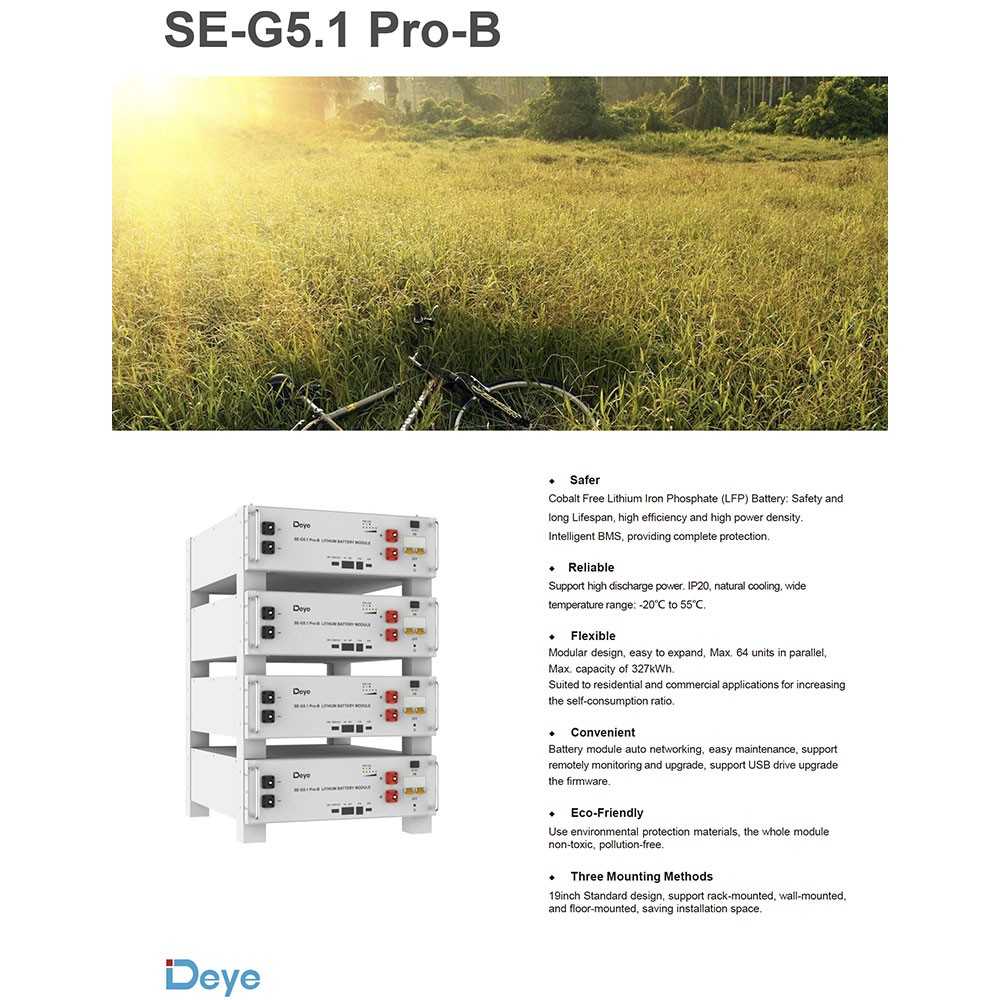 Deye SE-G5.1 Pro-B Batteria LiFePo4 5.12kW 51.2V con BMS