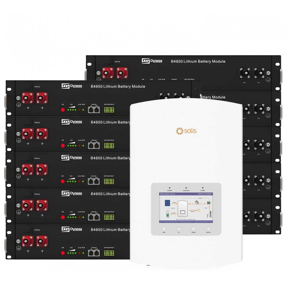 Solis 6kW batteria Dyness 24kWh ON-GRID CEI-021 Sistema di accumulo monofase kit fotovoltaico