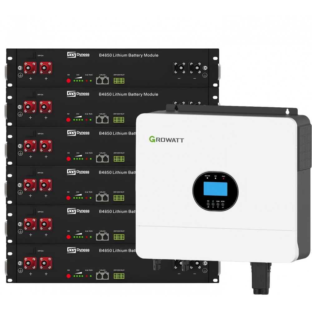 Growatt 6kW batteria Dyness 14.4kWh OFF-GRID Sistema di accumulo monofase kit fotovoltaico