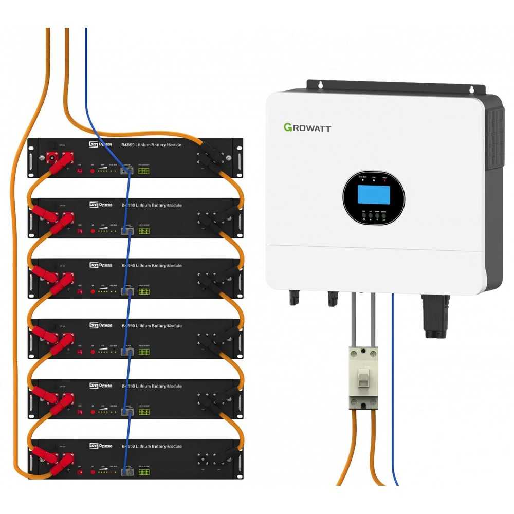 Growatt 6kW batteria Dyness 14.4kWh OFF-GRID Sistema di accumulo monofase kit fotovoltaico