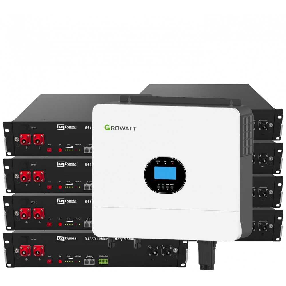 Growatt 6kW batteria Dyness 19.2kWh OFF-GRID Sistema di accumulo monofase kit fotovoltaico