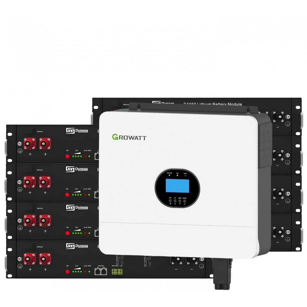 Growatt 6kW batteria Dyness 19.2kWh OFF-GRID Sistema di accumulo monofase kit fotovoltaico