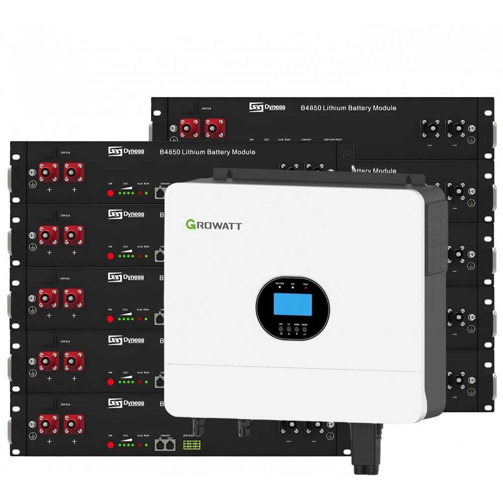 Growatt 6kW batteria Dyness 24kWh OFF-GRID Sistema di accumulo monofase kit fotovoltaico