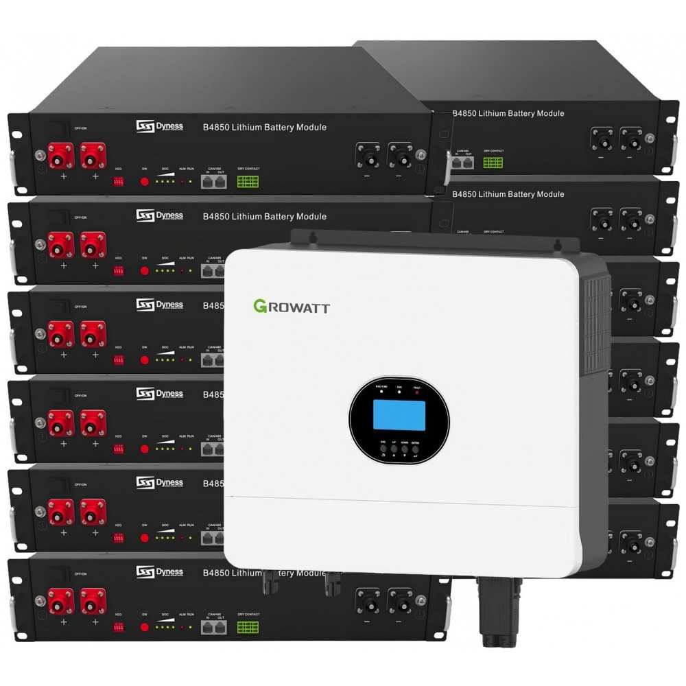 Growatt 6kW batteria Dyness 28.8kWh OFF-GRID Sistema di accumulo monofase kit fotovoltaico