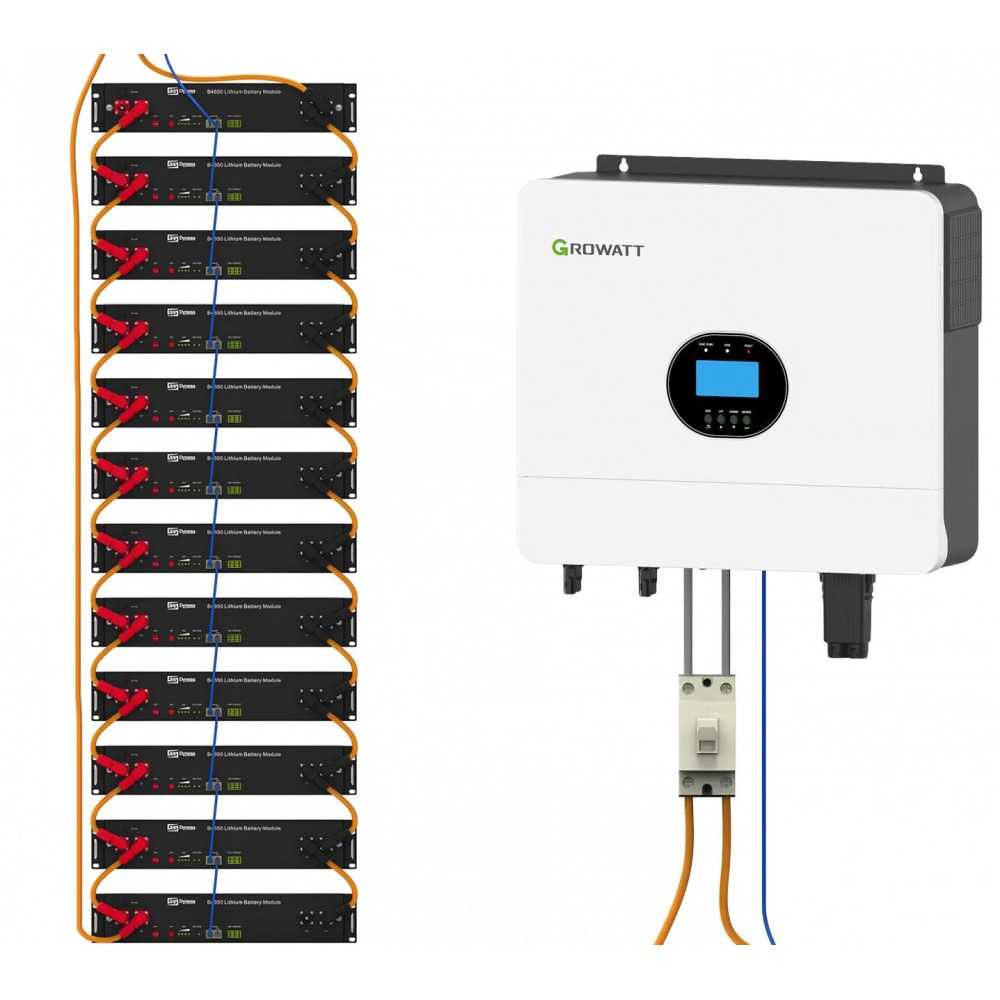 Growatt 6kW batteria Dyness 28.8kWh OFF-GRID Sistema di accumulo monofase kit fotovoltaico