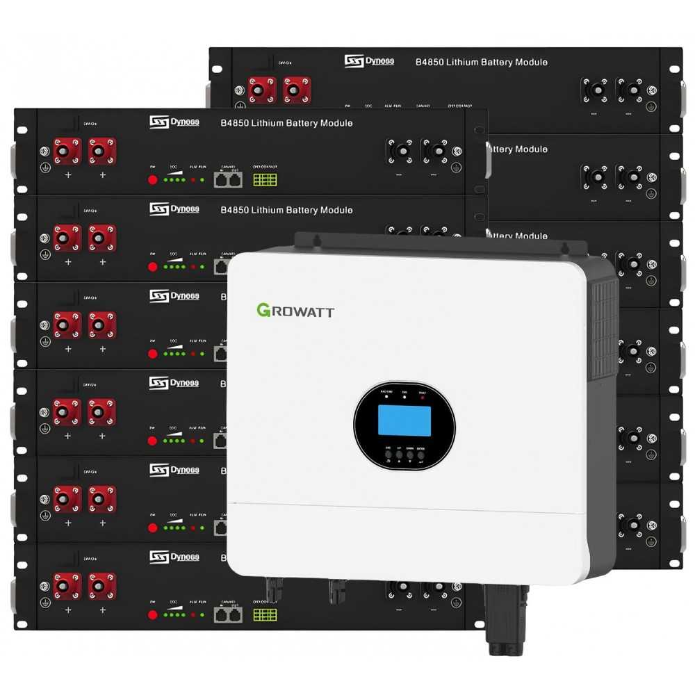 Growatt 6kW batteria Dyness 28.8kWh OFF-GRID Sistema di accumulo monofase kit fotovoltaico