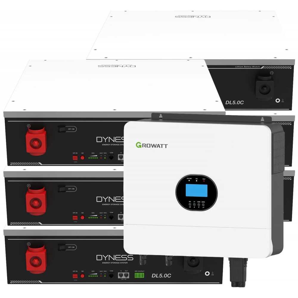 Growatt 6kW batteria Dyness 30.72kWh OFF-GRID Sistema di accumulo monofase kit fotovoltaico