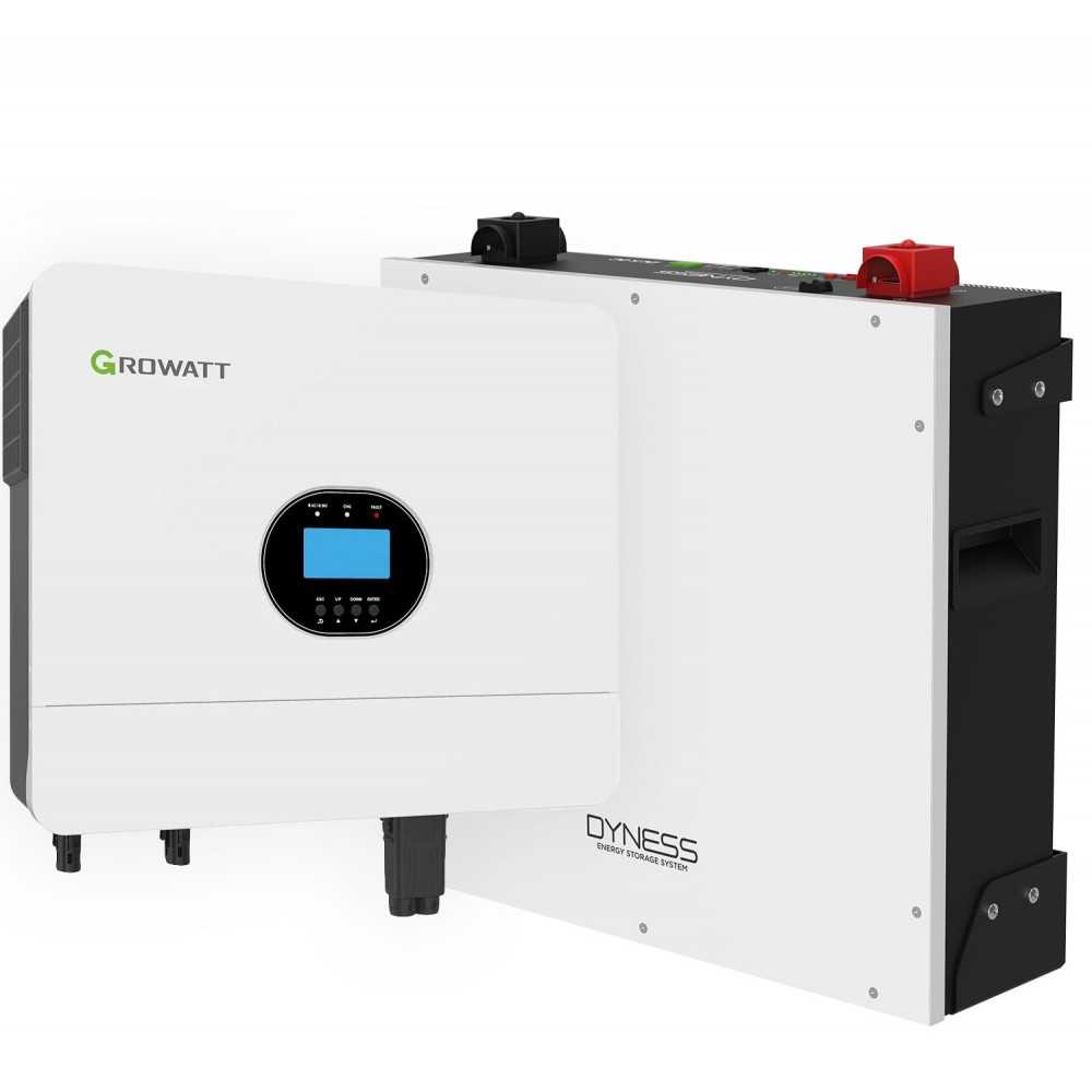 Growatt 6kW batteria Dyness 30.72kWh OFF-GRID Sistema di accumulo monofase kit fotovoltaico