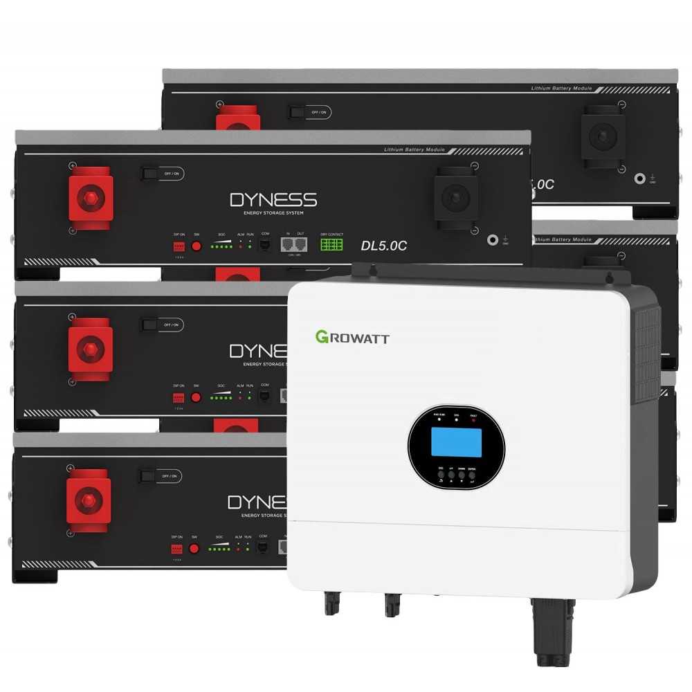 Growatt 6kW batteria Dyness 30.72kWh OFF-GRID Sistema di accumulo monofase kit fotovoltaico