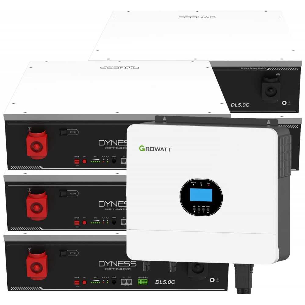 Growatt 6kW batteria Dyness 25.60kWh OFF-GRID Sistema di accumulo monofase kit fotovoltaico