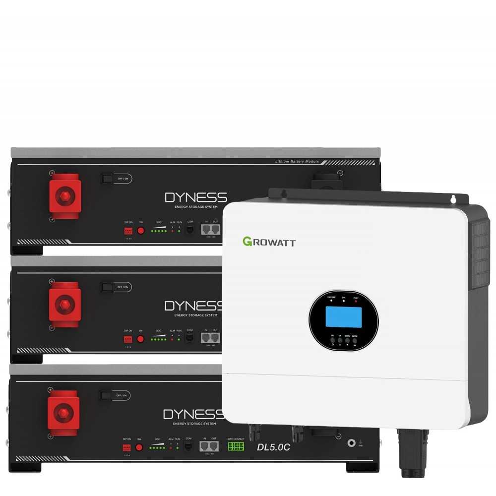 Growatt 6kW batteria Dyness 15.36kWh OFF-GRID Sistema di accumulo monofase kit fotovoltaico