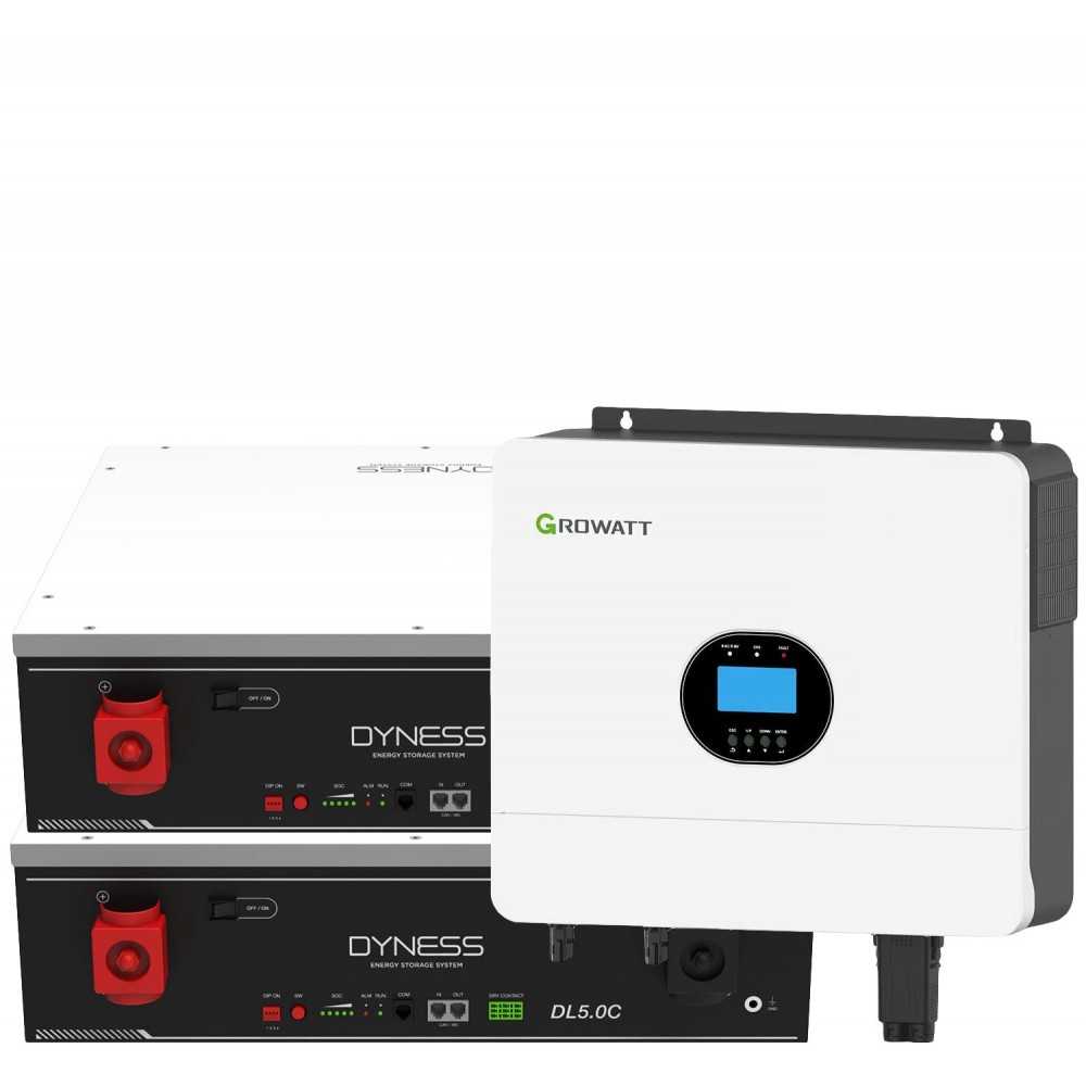 Growatt 6kW batteria Dyness 10.24kWh OFF-GRID Sistema di accumulo monofase kit fotovoltaico