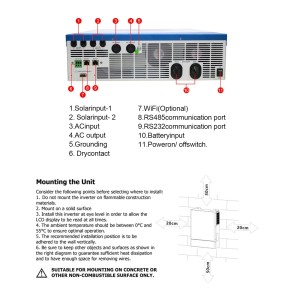 11kW 48V Off-Grid Hybrid Solar Inverter Build-in MPPT 120A 160A with WIFI Topsolar