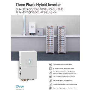 Deye SUN-30K-SG01HP3-EU-BM3 30kW ON-OFF GridThree-Phase Hybrid Inverter LV CEI-021
