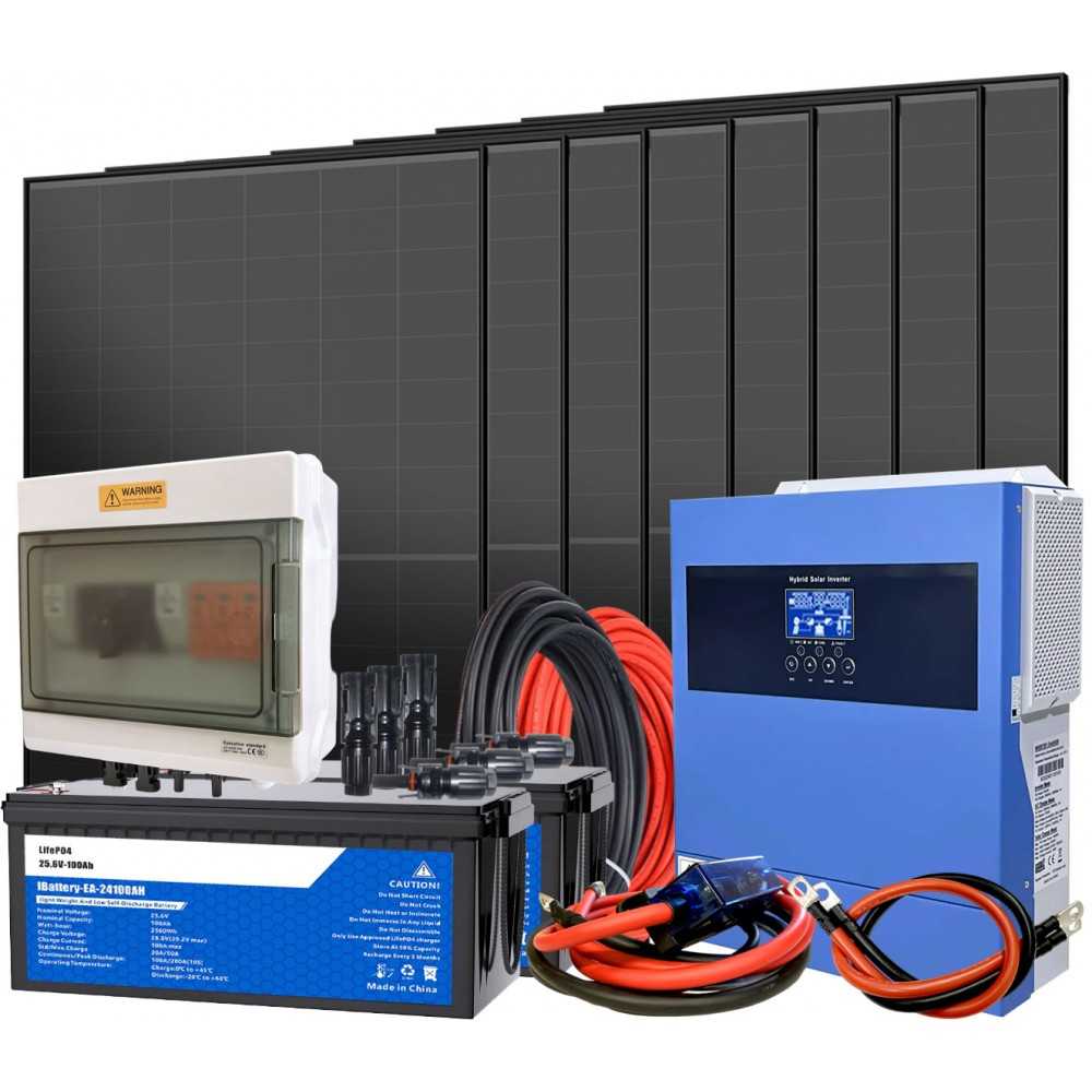 Kit Off Grid Baita Casa 24V 3520W PLUS con Inverter 4kVA Batteria LiFePO4 5,12kWh