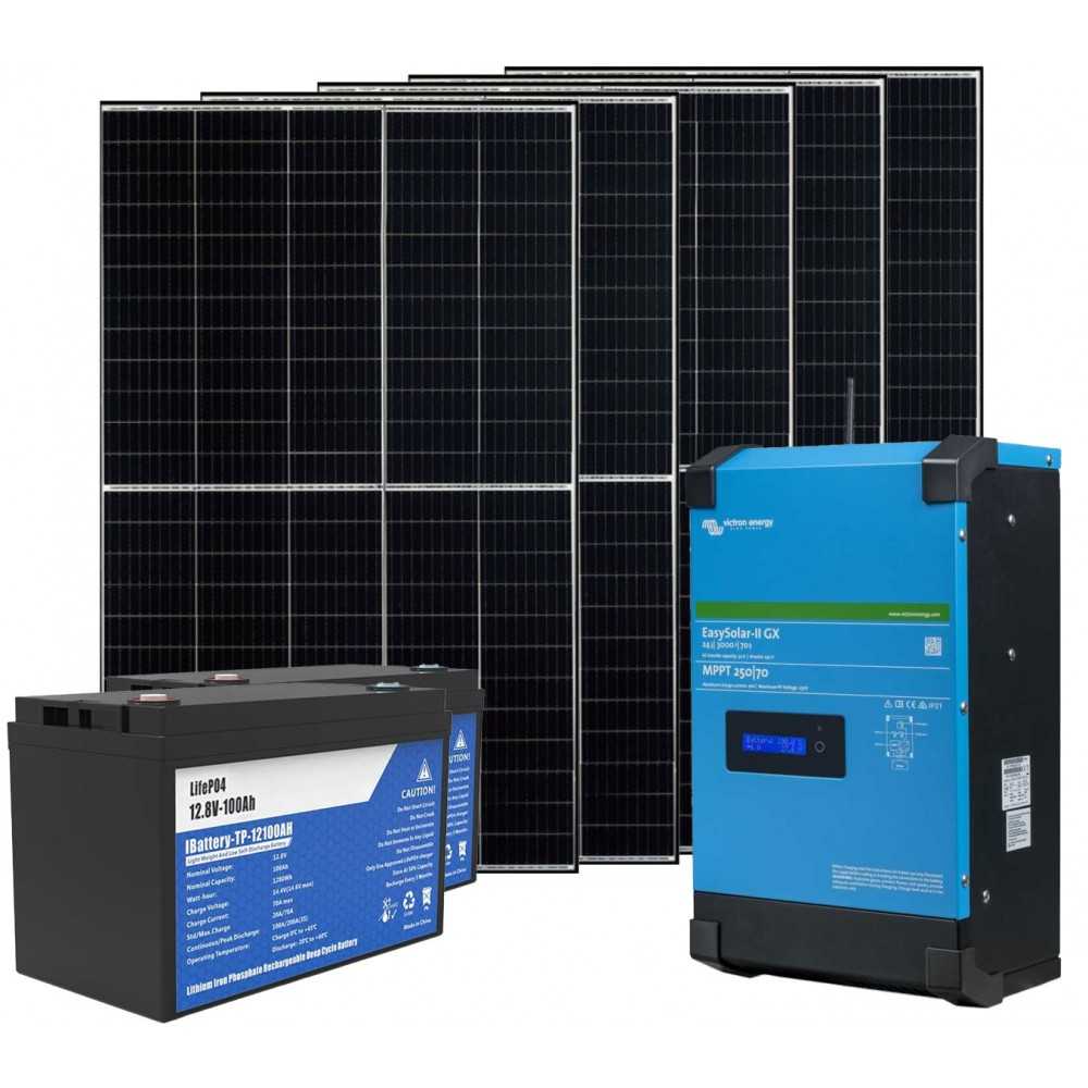 Kit Off Grid Baita Casa 24V 2kW con Inverter 3kVA Batteria LiFePO4 2560Wh