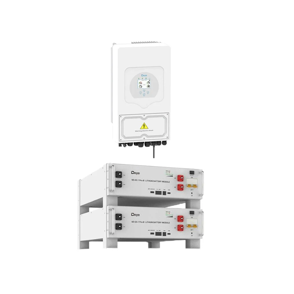 DEYE Sistema di accumulo 10.24kWh inverter 6kW SG05LP1 + 2 SE-G5.1 Pro-B