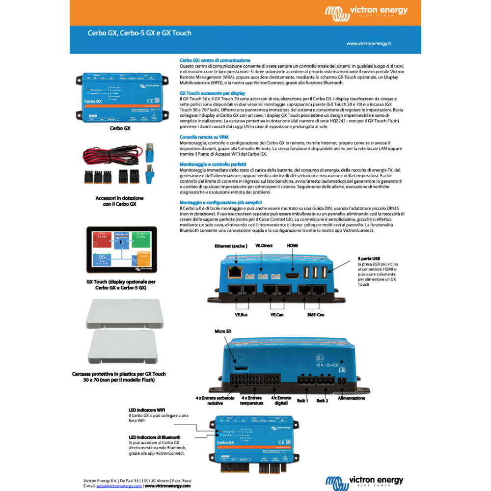 Victron gx Touch 50 Display panel for Cerbo gx mpn:BPP900455050