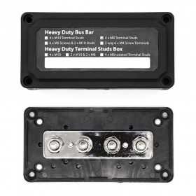 BusBar Box 4xM8 Cable connection distribution box 48V max 200A Black