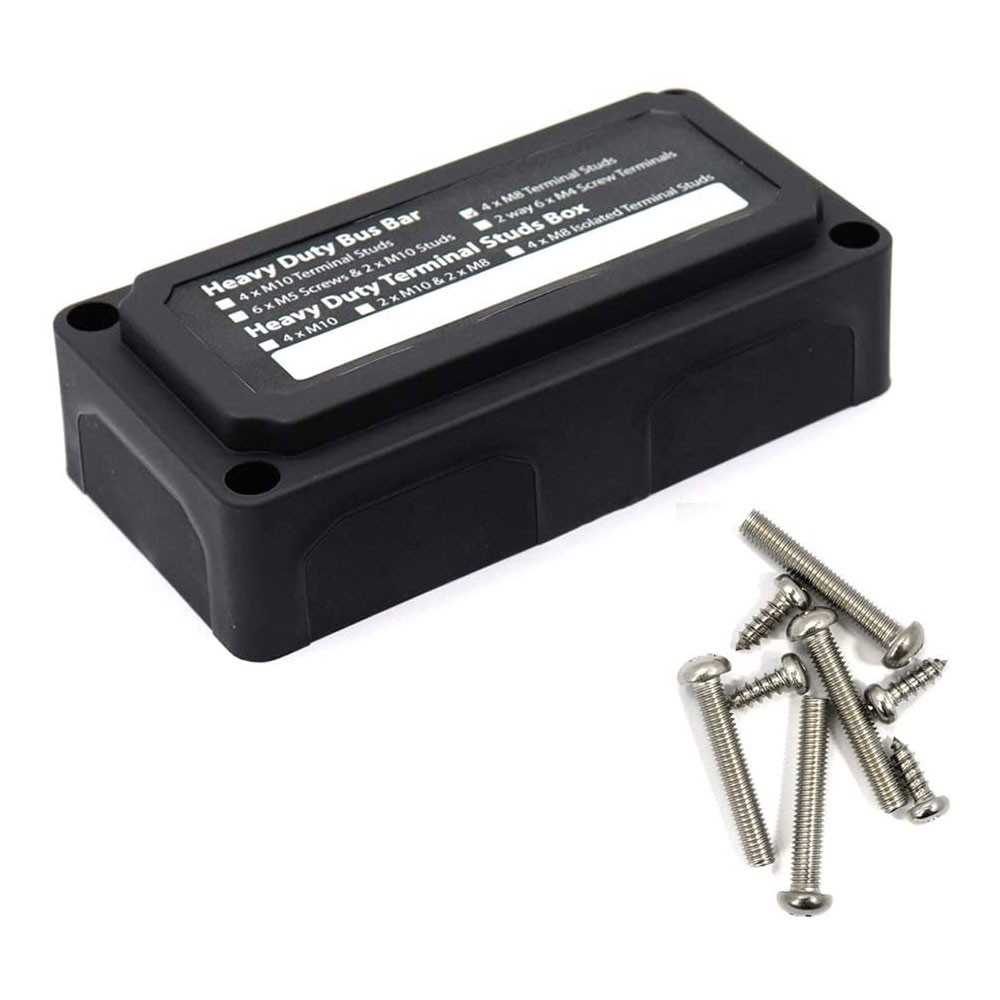 BusBar Box 4xM8 Cable connection distribution box 48V max 200A Black