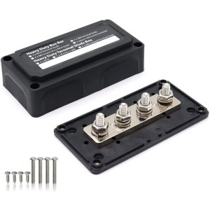 BusBar Box 4xM8 Scatola di distribuzione collegamento cavi 48V max 200A Nero