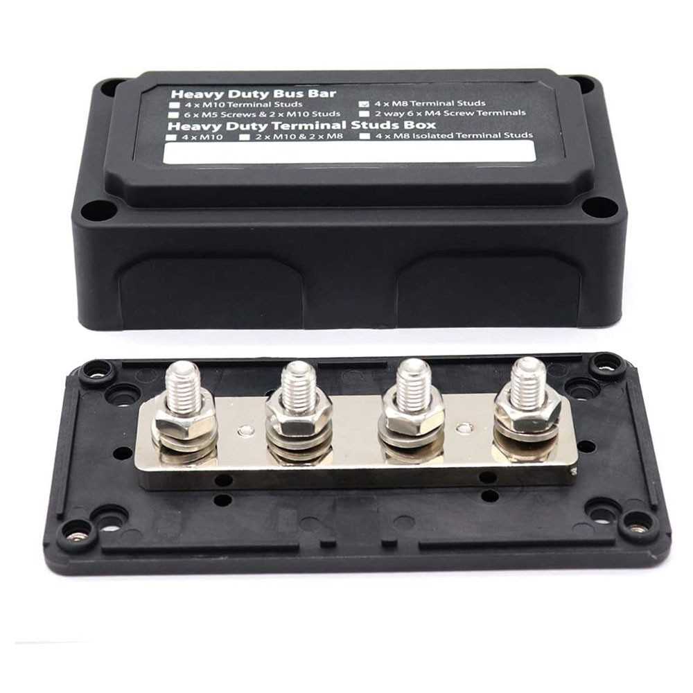 BusBar Box 4xM8 Cable connection distribution box 48V max 200A Black