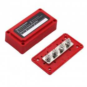 BusBar Box Rot 4xM8 Cable connection distribution box 48V max 200A Red
