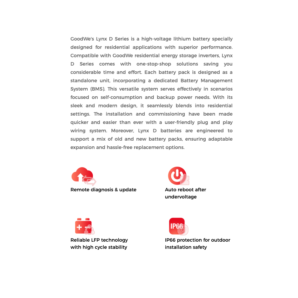GoodWe Modulo Batteria GW-LXD5.0-10 5kWh IP66 high-voltage battery