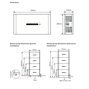 GoodWe Batteria GW-LXD5.0-10-A2 Kit 10kWh IP66 + Base Pavimento + Cavi - high-voltage battery