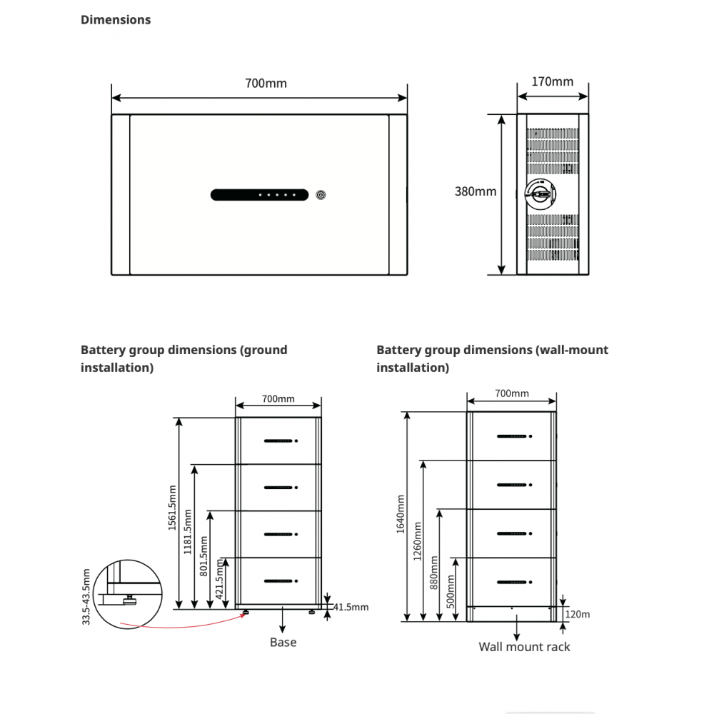 GoodWe Battery GW-LXD5.0-10-A4 Kit 20kWh IP66 + Stand Floor + Cavi - high-voltage battery