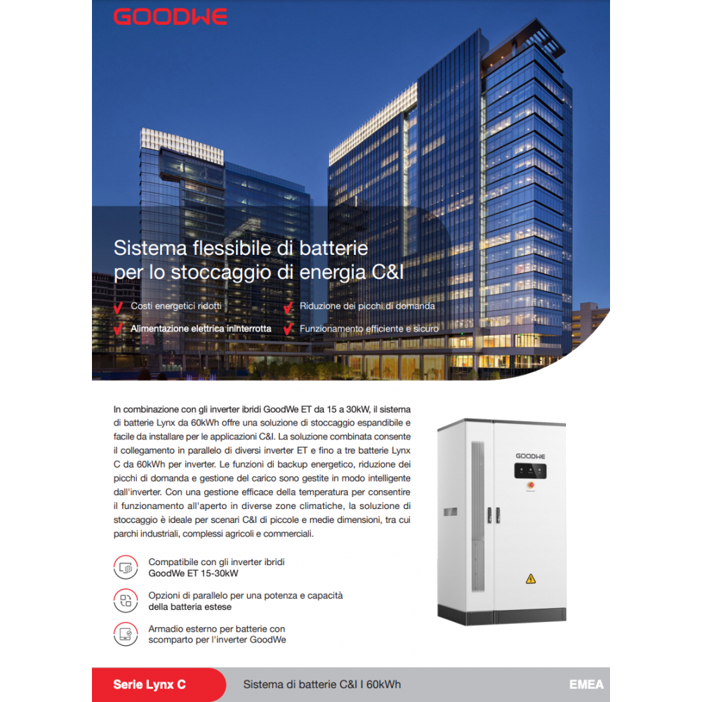 GoodWe Lynx LX C Battery cabinet 60kWh BCT0600-01-00P 633.6 V - Inverter not included
