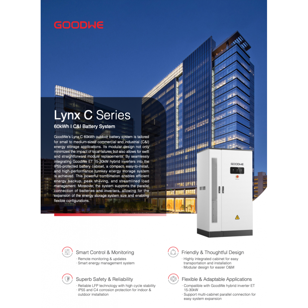 GoodWe Lynx LX C Battery cabinet 60kWh BCT0600-01-00P 633.6 V - Inverter not included
