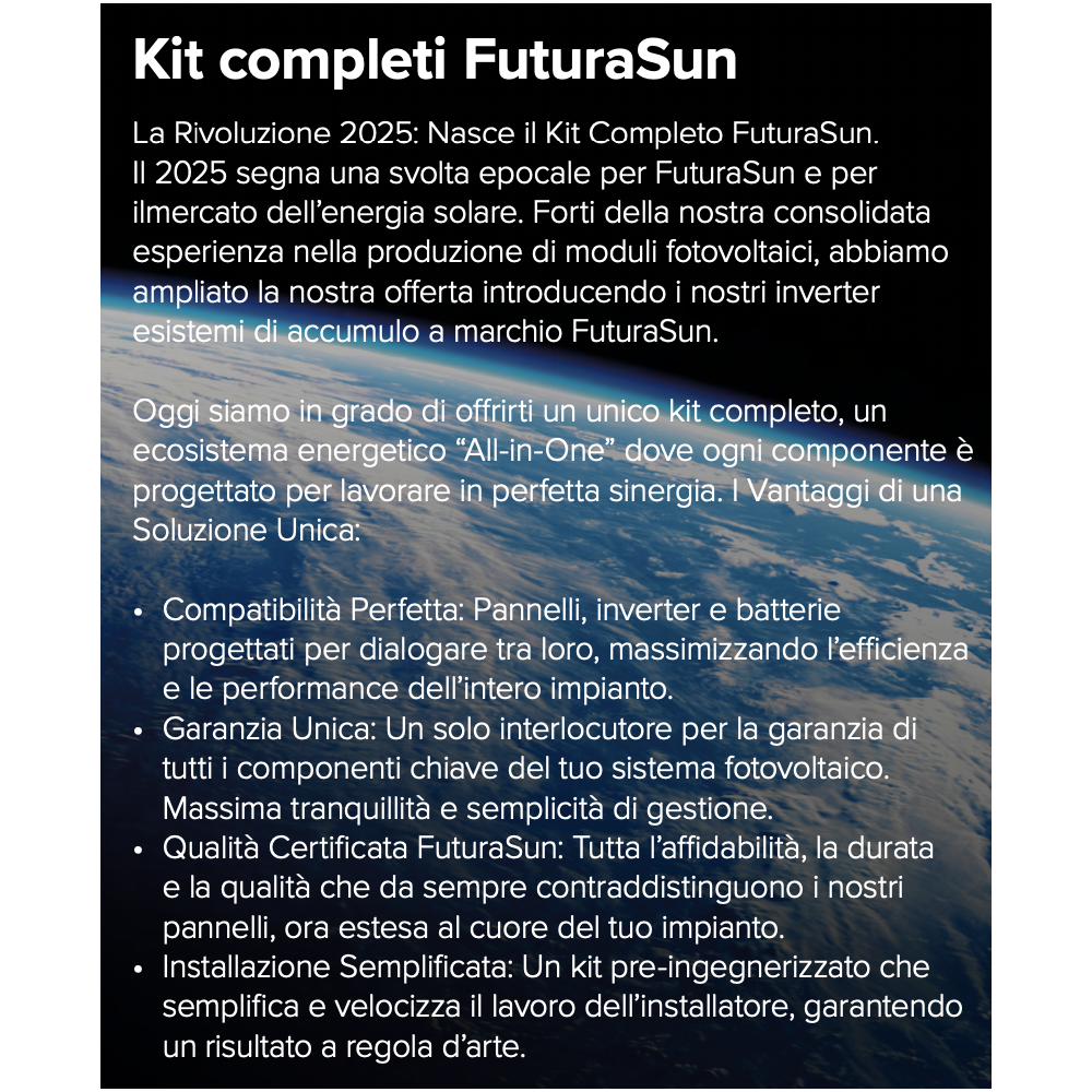 FuturaSun Single-Phase 6.44 kW On-Off Grid Kit with 6kW Inverter + 10.65kWh Battery