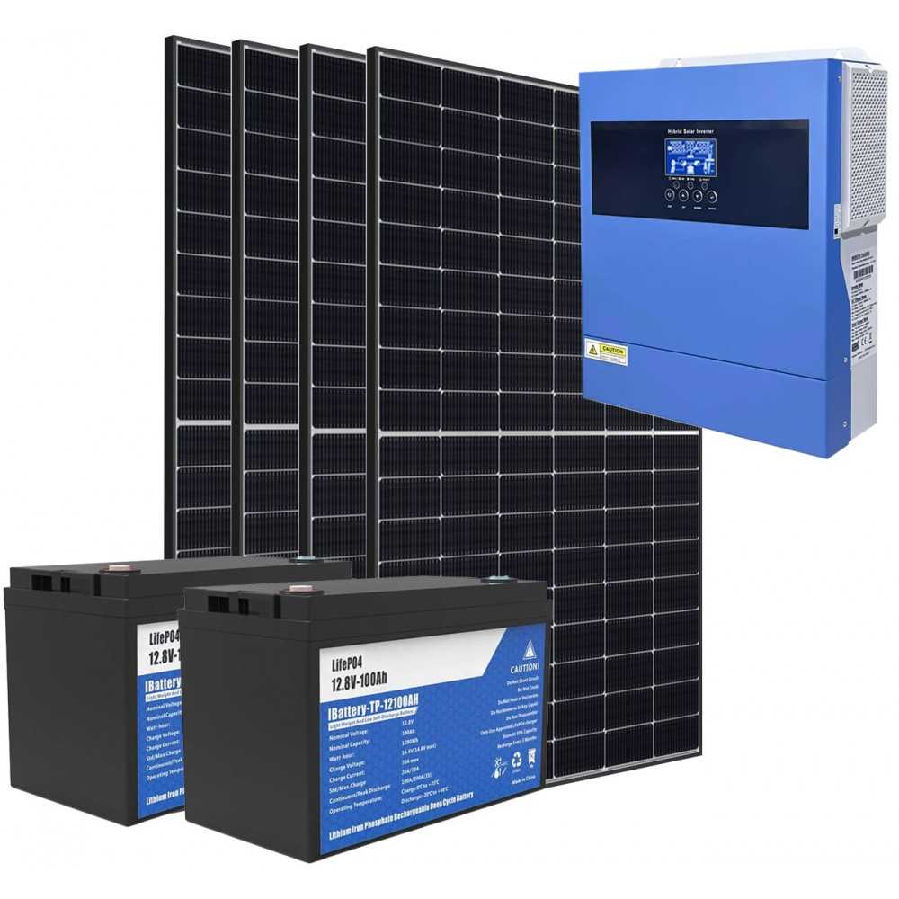 24V 1800W PLUS Off-Grid Photovoltaic Kit 4kVA Inverter 2.56kWh LiFePO4 Battery