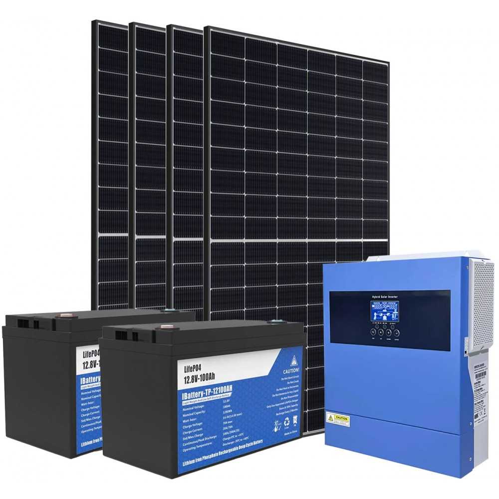 24V 1800W PLUS Off-Grid Photovoltaic Kit 4kVA Inverter 2.56kWh LiFePO4 Battery
