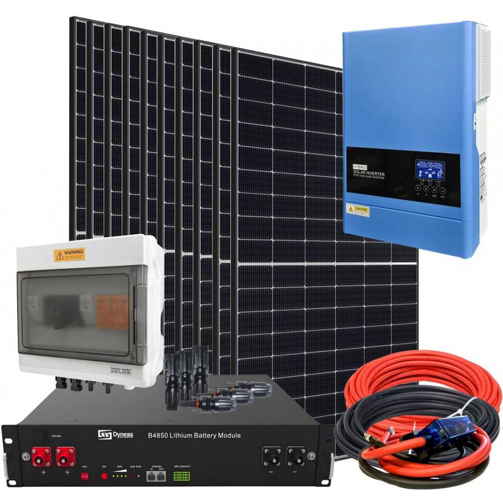 Off Grid Kit 48V 4500W PLUS Photovoltaic with Inverter 6kVA LiFePO4 Battery 2.4kWh Dyness