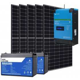 Off Grid Cabin Home Kit 24V 2.25kW with 3kVA Inverter LiFePO4 2560Wh Battery