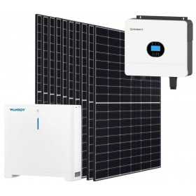 Kit fotovoltaico 6kW 7200W Monofase Off-Grid con accumulo 5kW Growatt Wanroy Per baita o casa isolata