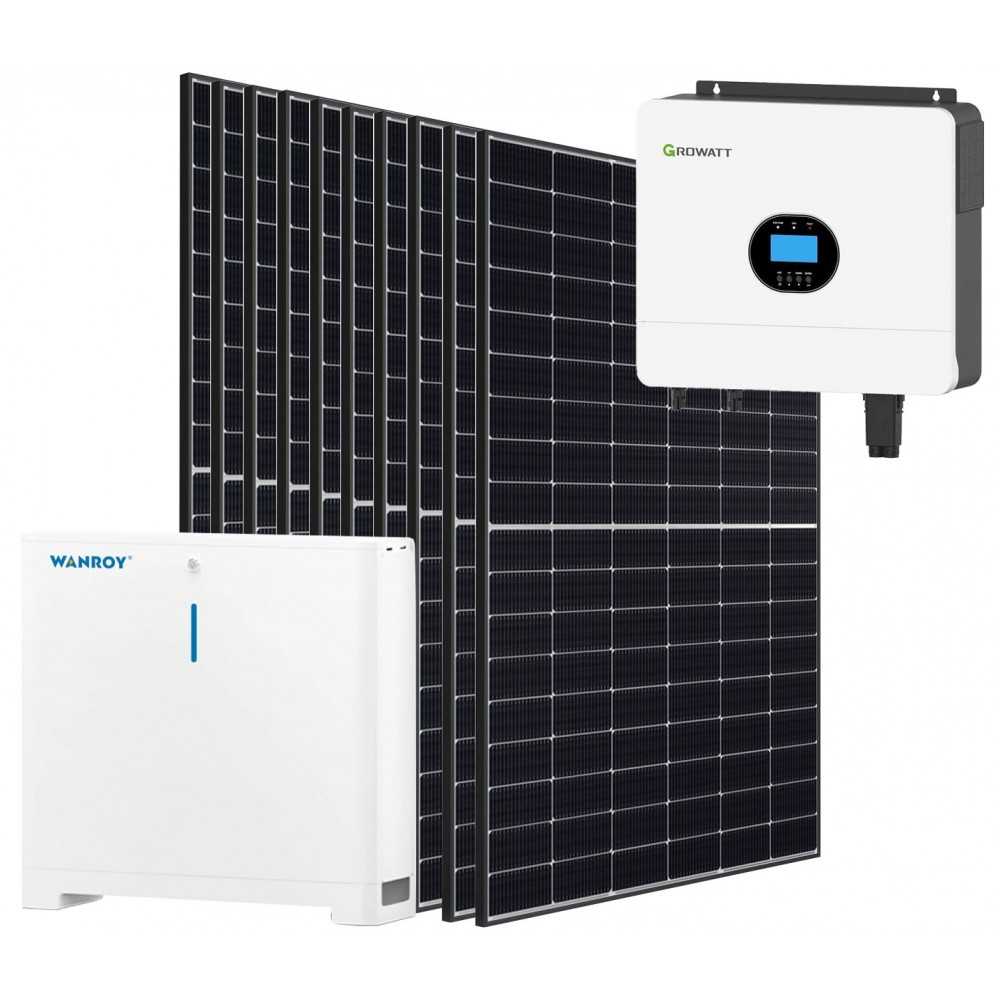 6kW 7200W Single Phase Off-Grid Photovoltaic Kit with 5kW Growatt Wanroy Battery Storage