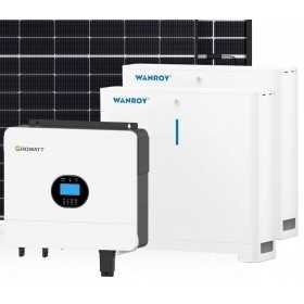 6kW 8100W Single Phase Off Grid Photovoltaic Kit with 10kW Storage Growatt Wanroy For Cabin or Detached House