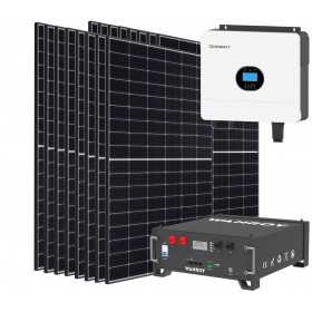 Kit fotovoltaico 6kW 7200W Monofase OFF Grid con accumulo 5kW Growatt Wanroy RACK Per baita o casa isolata
