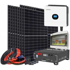 6kW 7200W PLUS Single-Phase Off Grid Photovoltaic Kit with 5kW Growatt Wanroy RACK Storage for Cabin or Isolated House
