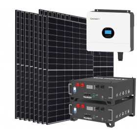 Kit fotovoltaico 6kW 7200W Monofase OFF Grid con accumulo 10kW Growatt Wanroy RACK Per baita o casa isolata
