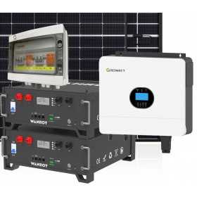 6kW 7200W PLUS Single-Phase Off Grid Photovoltaic Kit with 10kW Growatt Wanroy RACK Storage for Cabin or Isolated House