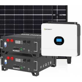 6kW 8100W Single Phase Off Grid Photovoltaic Kit with 10kW Growatt Wanroy RACK Storage for Cabin or Detached House