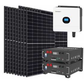 Kit fotovoltaico 6kW 8100W Monofase OFF Grid con accumulo 10kW Growatt Wanroy RACK Per baita o casa isolata