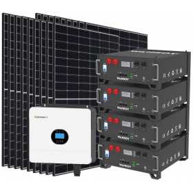 Kit fotovoltaico 6kW 8100W Monofase OFF Grid con accumulo 20kW Growatt Wanroy RACK Per baita o casa isolata