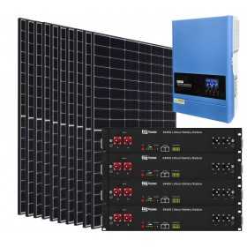 Kit Fotovoltaico 4,5kW Off Grid con Inverter 6kW e Batterie LiFePo4 Dyness 9,6kWh
