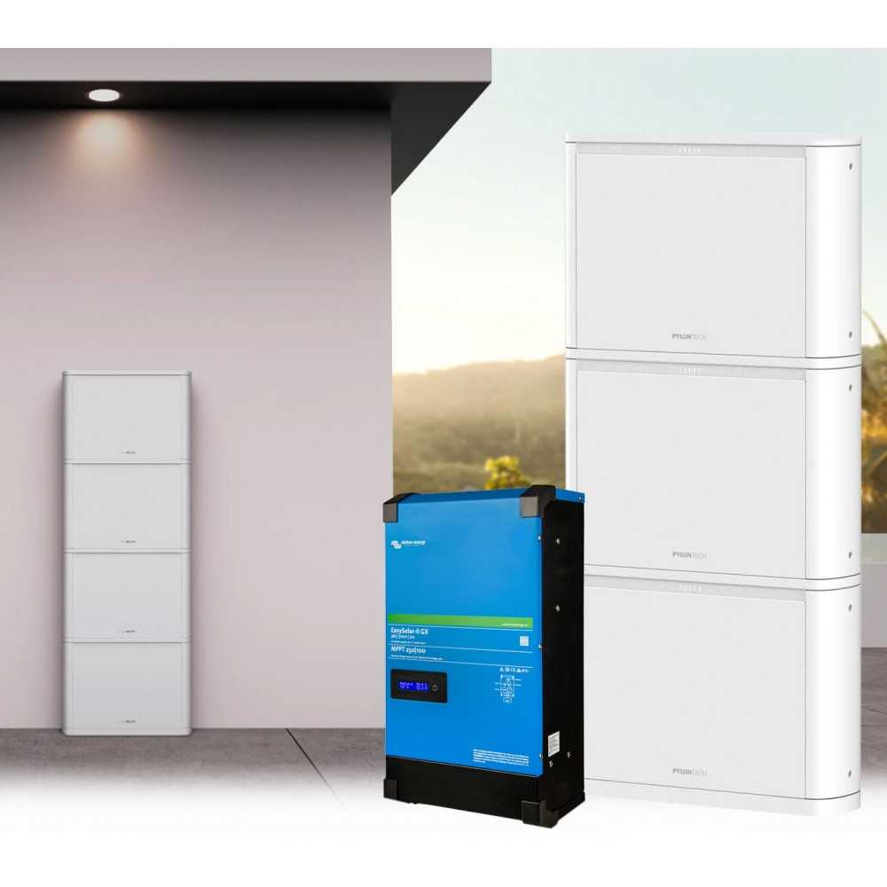 5.4kW Off Grid Photovoltaic Kit with Victron EasySolar II 48V 5kW Inverter and Pylontech PELIO 51.2V 15.36kWh LiFePo4 Batteries